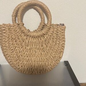 Stylish Tan Woven Handbag